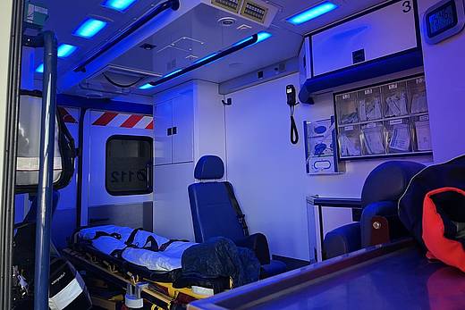 Inneres eines Krankenwagens